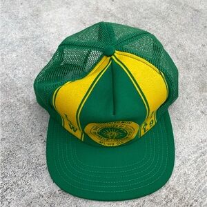 Vintage IBEW Local 1319 AFL-CIO Union Mesh Trucker Hat Green Yellow